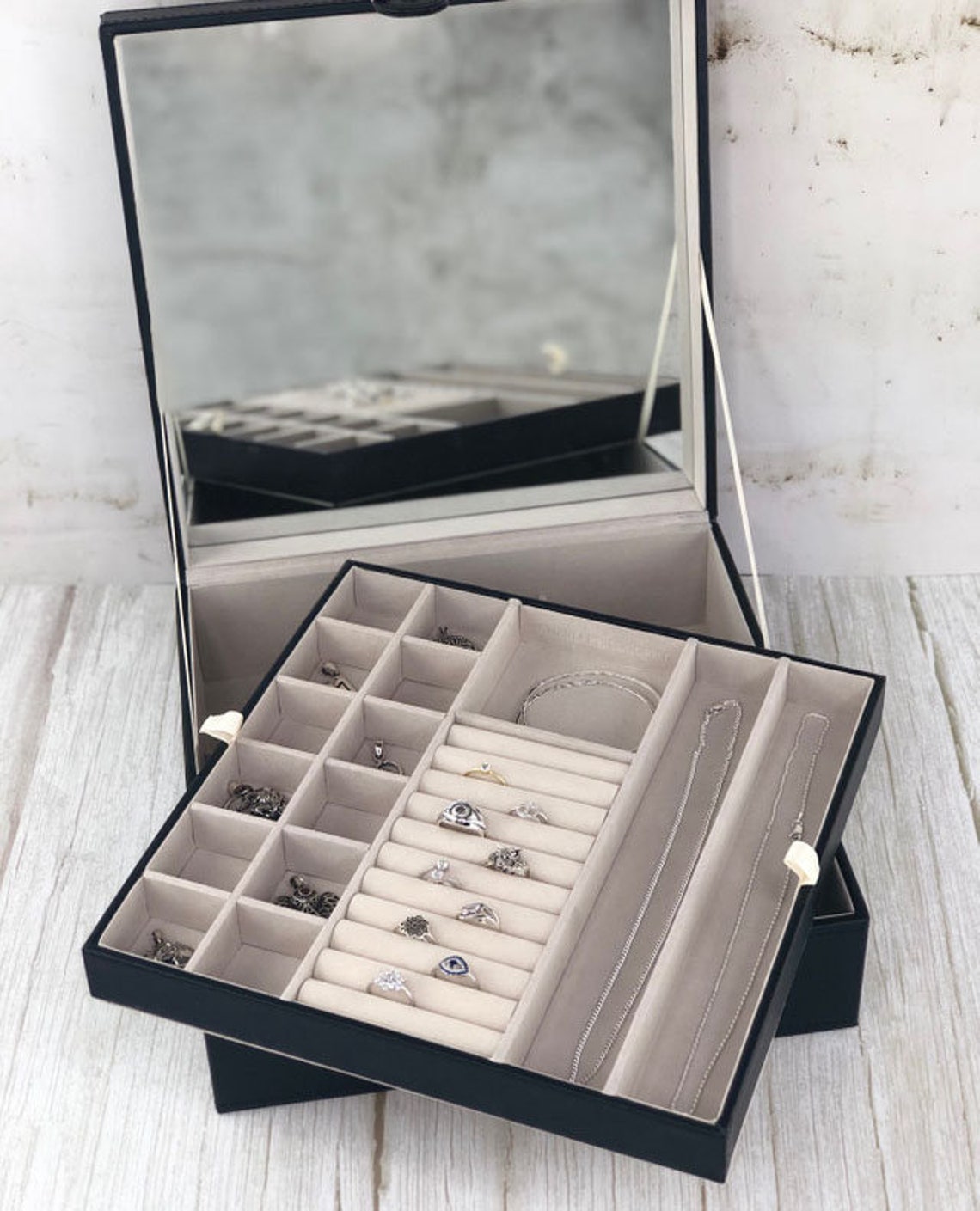 Vegan Leather Jewelry Box Organizer for Girls and Women Etsy Canada