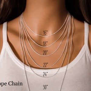 925 Sterling Silver Chain Anchor, Rope, Snake and Curb Link Chains 16 to 36 inches Finished Chain Unisex Chains image 5