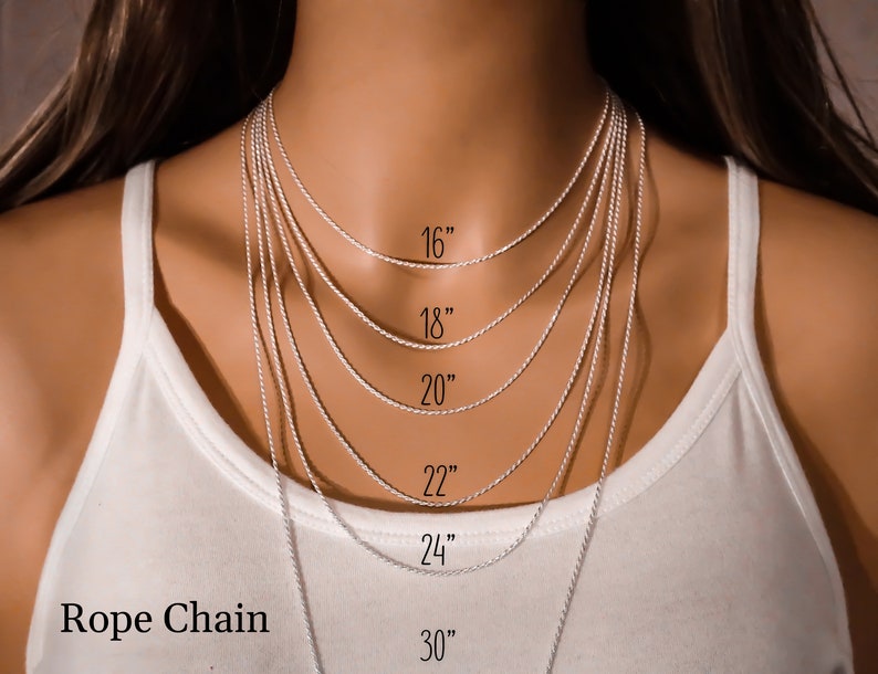 925 Sterling Silver Chain Anchor, Rope, Snake and Curb Link Chains 16 to 36 inches Finished Chain Unisex Chains image 5