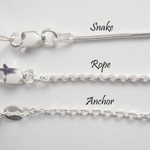 925 Sterling Silver Chain - Anchor, Rope and Snake Chains - 14, 16, 18, 20, 22, 24, 30, 36 inches - Finished Chain