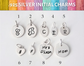 Add a Personalized Initial Charm, Letter Charm, Word Charm or Name Charm - 925 Sterling Silver