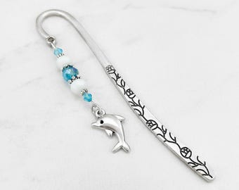Dolphin Bookmark Tibetan Silver Bookmark Stationary Dolphins for Teacher Gift Ideas for Dolphin Lovers Dolphin Charm Bookmark for Readers