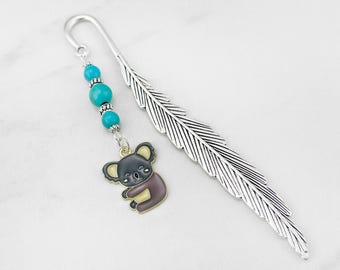 Koala Bookmark - Book Lover Gifts, Unique Bookmarks, Enamel Koala Bear Charm, Koala Gift Ideas, Australian Teacher Gifts for Koala Lovers