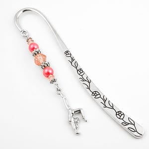Gymnast Bookmark for Gymnasts and Gymnastics Teachers Gifts for Readers, Beaded Tibetan Silver Bookmark, Gymnastics Coach Gift for Gymnasts