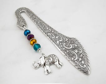 Elephant Bookmark - Tibetan Silver Bookmark - Unique Bookmarks - Indian Inspired Elephant Gifts - Elephant Gifts for Teachers