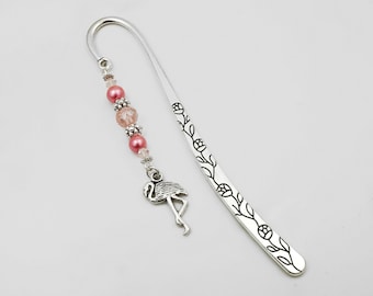 Flamingo Bookmark - Unique Tibetan Silver Bookmark - Flamingo Gifts - Silver Flamingo Charm Bookmark - Flamingo Book Marker