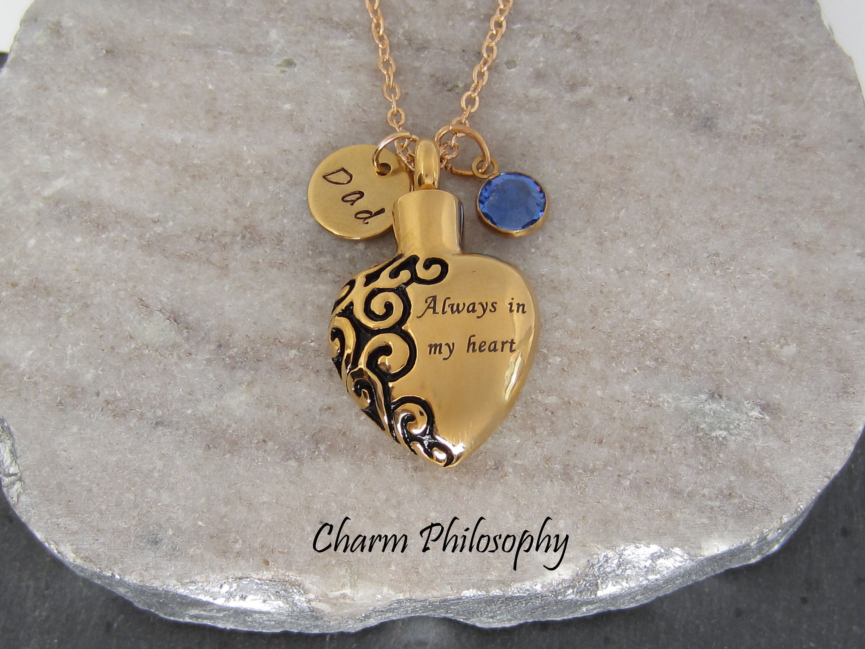Gold Urn Necklace for Human Ashes Cremation Necklace Heart Etsy