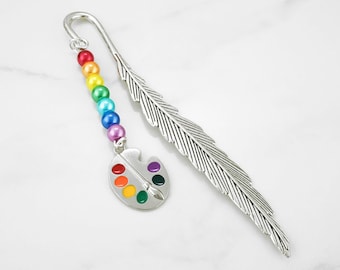 Paint Pallete Bookmark for Artists, Artist Bookmark for Painter Gifts, Paint Palette Charm Bookmark, Art Teacher Gifts, Artist Gifts