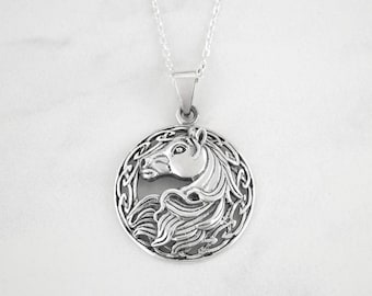 Sterling Silver Horse Necklace: Equestrian Pendant Jewelry