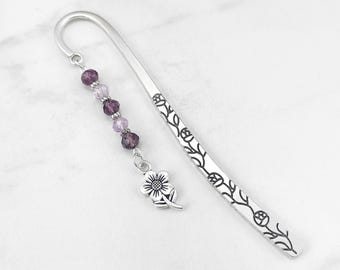 Flower Bookmark - Tibetan Silver Bookmark Stationary - Teacher Gifts - Flower Charm Gifts - Flower Stationary - Gifts for Readers