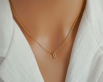 Gold Infinity Necklace - 14k Gold Filled Infinity Charm Necklace - Small Friendship Necklace - Girlfriend Gift - Girlfriend Necklace