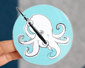 Octopus Inking Sticker - 3" x 3"