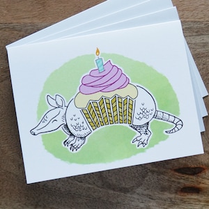 Celebrate Armadillo Card 4.25 x 5.5 Green