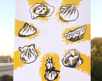 Dumplings - Mini Screen Print - Limited Edition