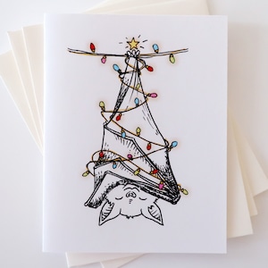 Festive Bat Card 4.25 x 5.5 White