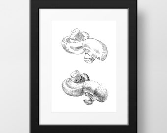 Mushrooms - 5 x 7 Print