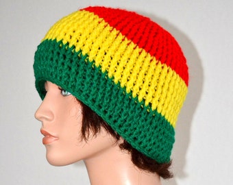 Bonnet rasta / Bonnet rasta au crochet / Bonnet rasta unisexe / Style rasta / Cadeaux faits main / Articles tendance / Cadeau de Noël / Cadeau d'anniversaire