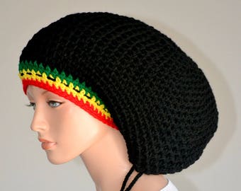 Large/ XL/ Mega Black Rasta Tam