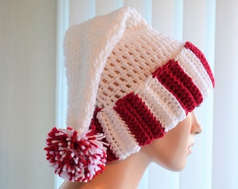 Hand Knit Christmas Hat/ Santa Hat