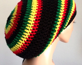 MEGA Crochet Dreadlocks Tam | Hand Knit Rasta tam for Locs