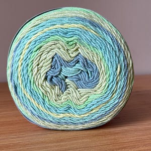 AQUA ZEST  Caron Cotton Painterly Cakes Yarn, 481 yd/ 440 m