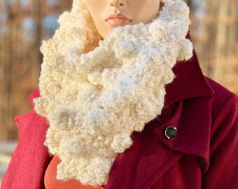 Crochet Bobble Cowl/ Handmade Bobble Neck Warmer