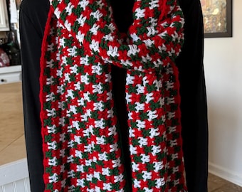 Handmade Christmas Scarf | Crochet scarf