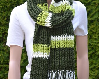 The Leprechaun Scarf| Crochet St.Patricks Scarf | Unisex Hand Knit Scarf