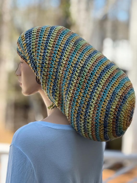 Amber Honey MEGA Crochet Tam/ Unisex Hand Knit Dreadlocks