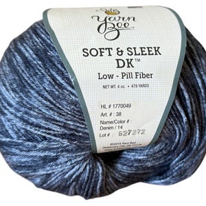 Yarn Bee Soft & Sleek DK Yarn | 478 Yards, 4 oz | Denim
