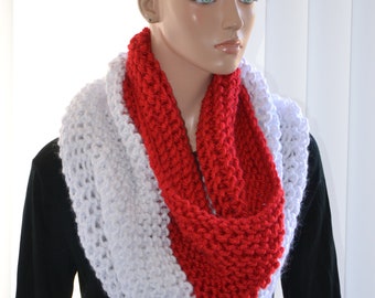 Over sized Hand Knit Christmas Snood/ Cowl