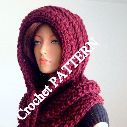 Instant Download PATTERN ONLY. Crochet Hooded Cowl - Etsy UK