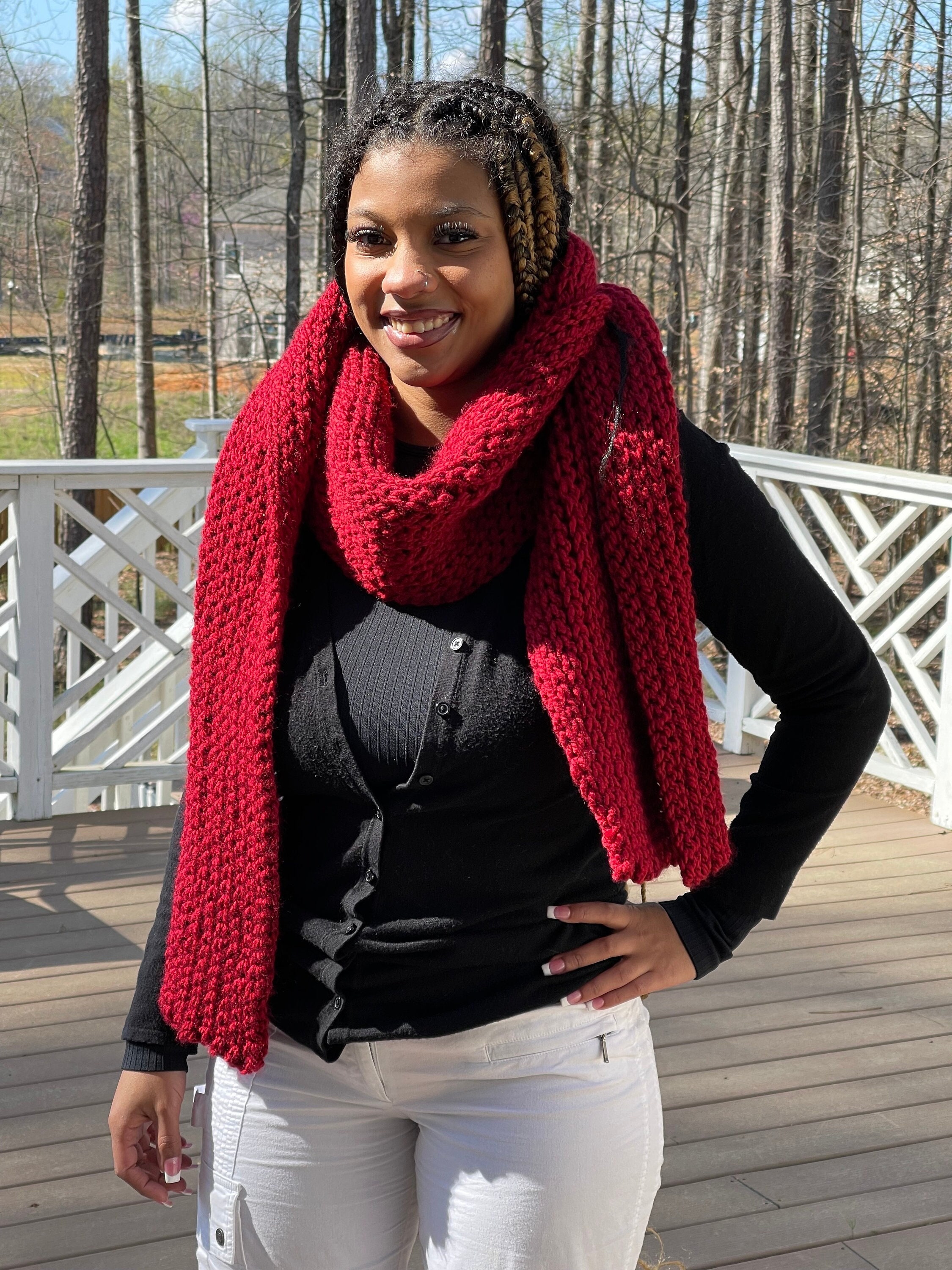 The ARCTIC Scarf/ Hand Knit Winter Scarf/ Valentine's Hand Knit