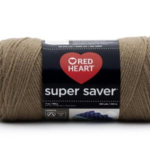 Red Heart® Super Saver® 4 Medium Acrylic Yarn, Cafe Latte 7oz/198g, 364 Yards