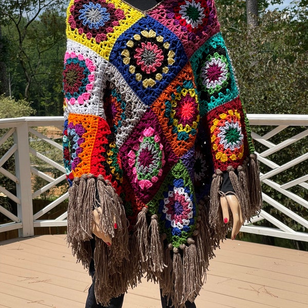 Granny Square Poncho