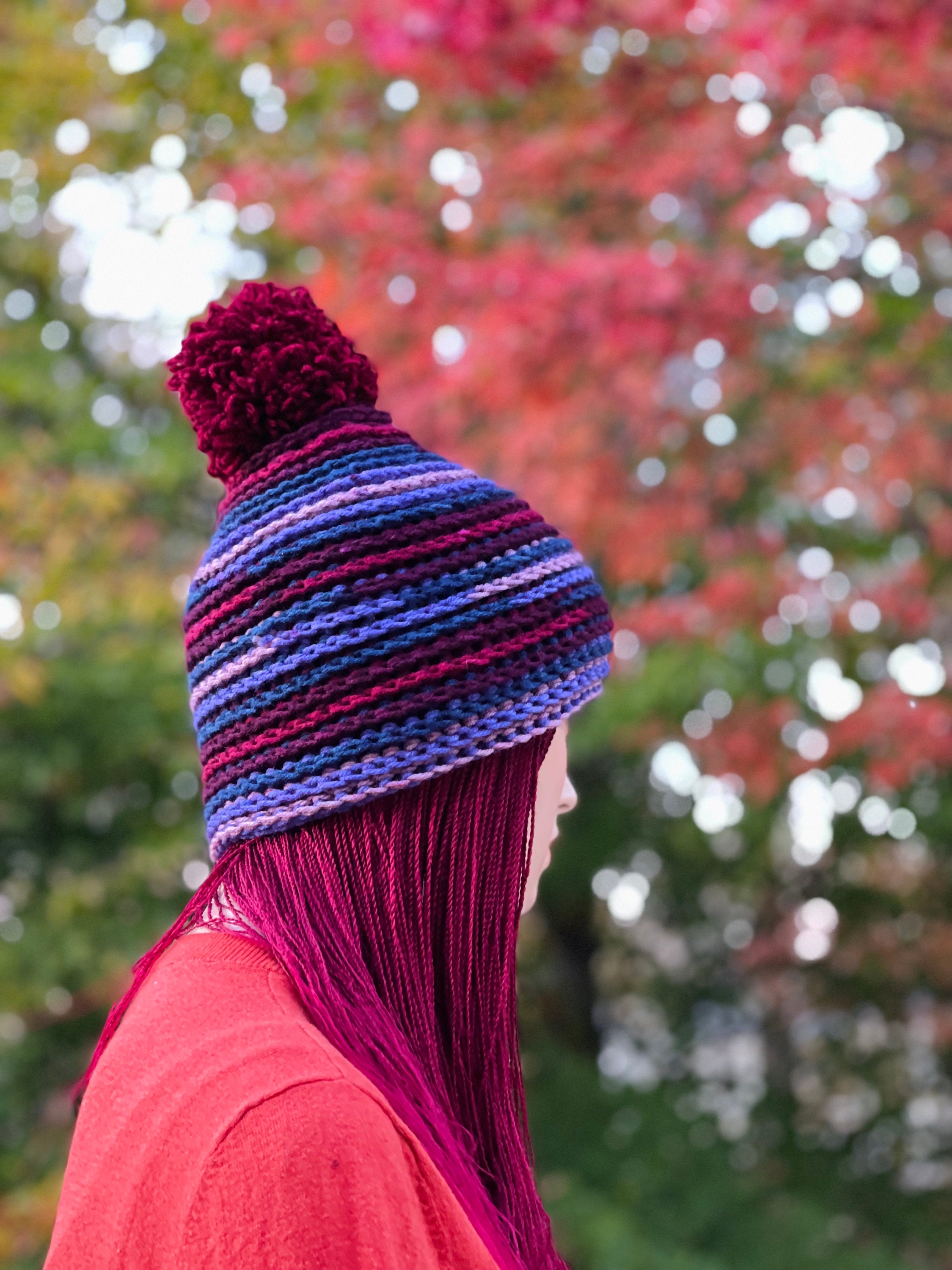 Crochet MERLOT Unisex Winter Beanie| Handmade Ribbed Unisex 