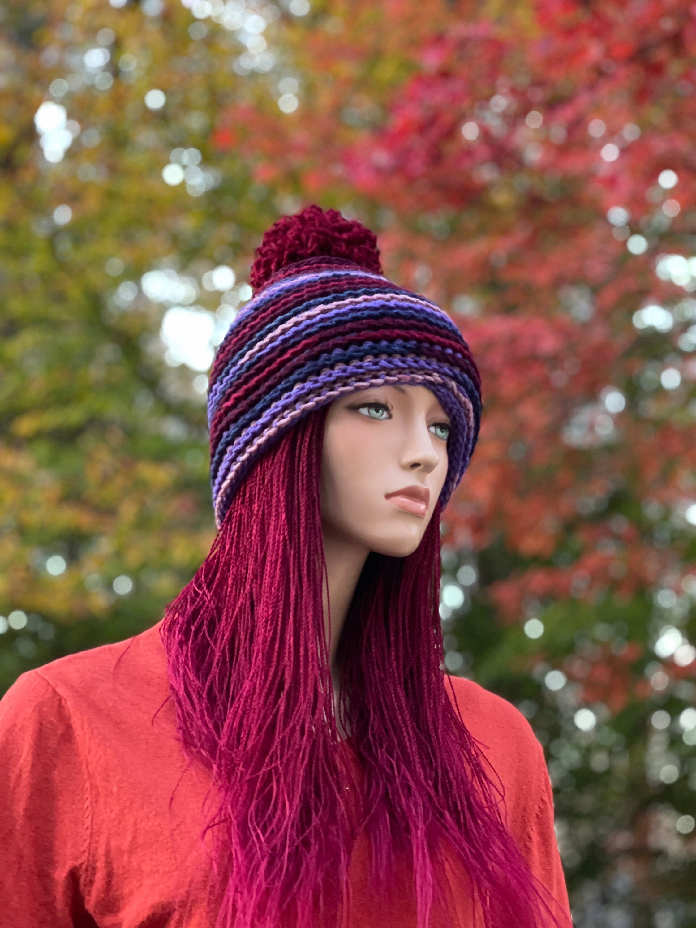 Crochet MERLOT Unisex Winter Beanie| Handmade Ribbed Unisex 