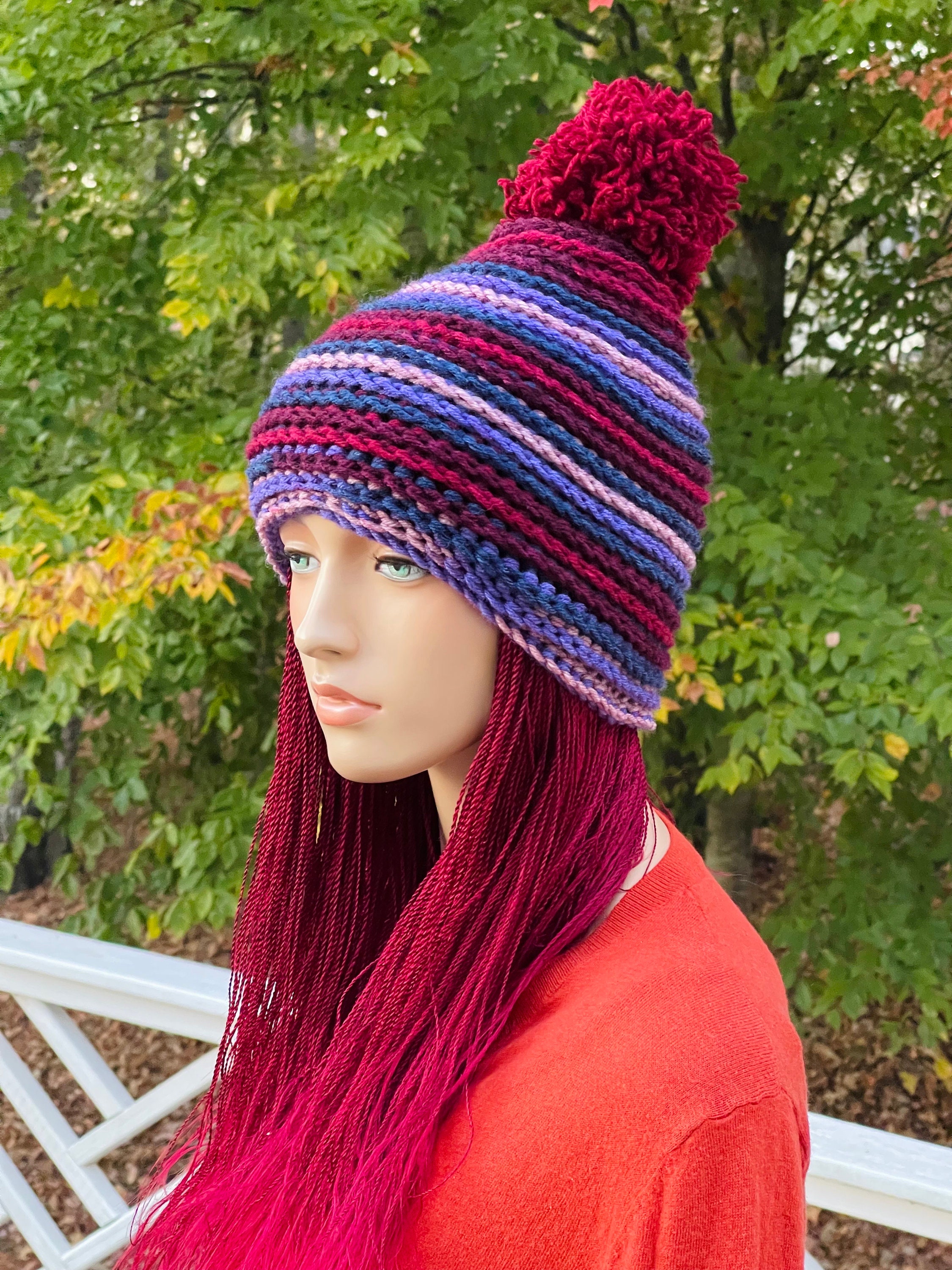 Unisex Merlot Beanie Hat Crochet MERLOT Unisex Winter Beanie| Handmade Ribbed Unisex  main image 2
