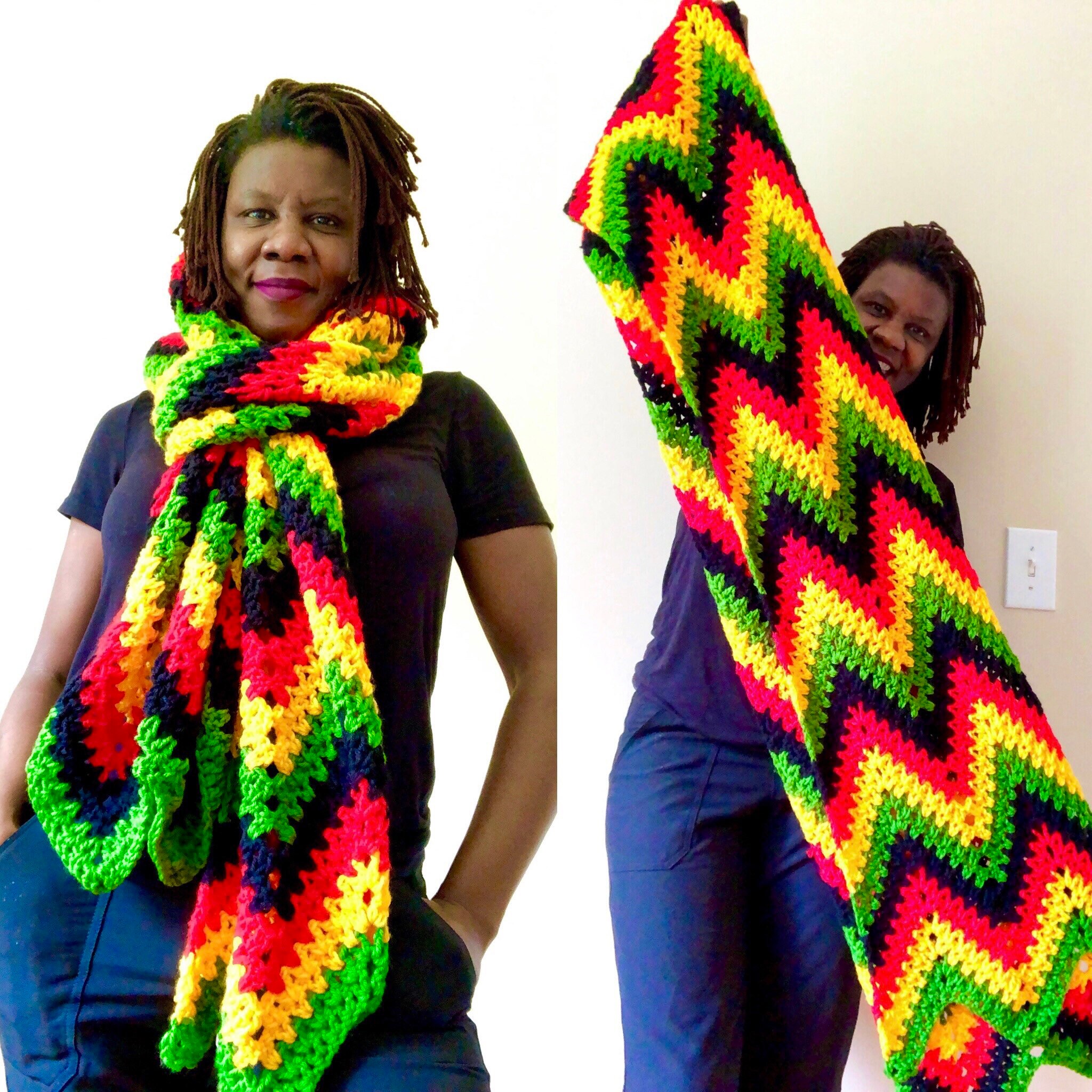 oversized crochet scarf