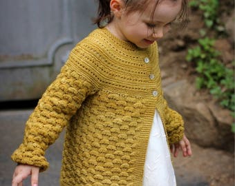 Knit Pattern - ELISA cardigan (6 months to 14 yo) - in English