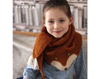 Knit pattern - FOX trot Scarf  (one size fits kids and adults) - in English, French & Russian
