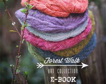 Knitting pattern E-Book FOREST WALK - 3 hat patterns (Toddler through Adult) - English & Russian