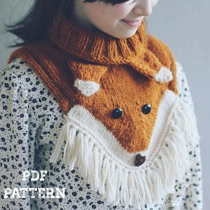 Knitting Pattern - FELIX FOX Neckwarmer ( Toddler, Child sizes) - English and French