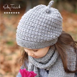 Slouchy Hat and Scarf HIVER Knitting Pattern (Toddler, Child, Adult sizes) - English, Russian