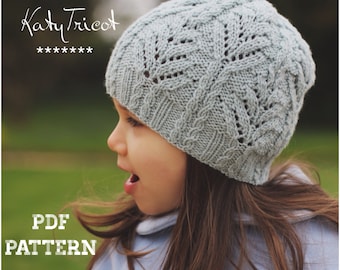 Knitting Pattern FERN Hat (Sizes: Toddler through Adult) - English, French and Russian