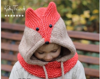 Knit Pattern - SLY FOX COWL (Sizes: Baby through Adult) - English, French, Russian