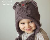Knit Pattern - OWL WAYS Hat (Toddler, Child, Adult sizes) in English, French & Russian