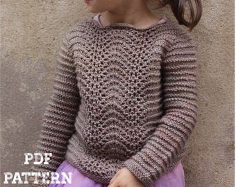 Knitting Pattern "Manon" pullover (sizes: 2 to 14 yo)