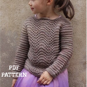 Knitting Pattern "Manon" pullover (sizes: 2 to 14 yo)