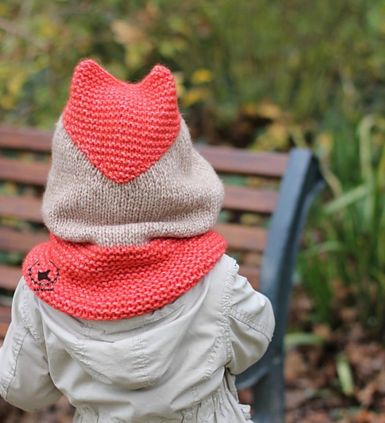 Knit Pattern SLY FOX COWL Sizes: Baby through Adult English, French, Russian image 5